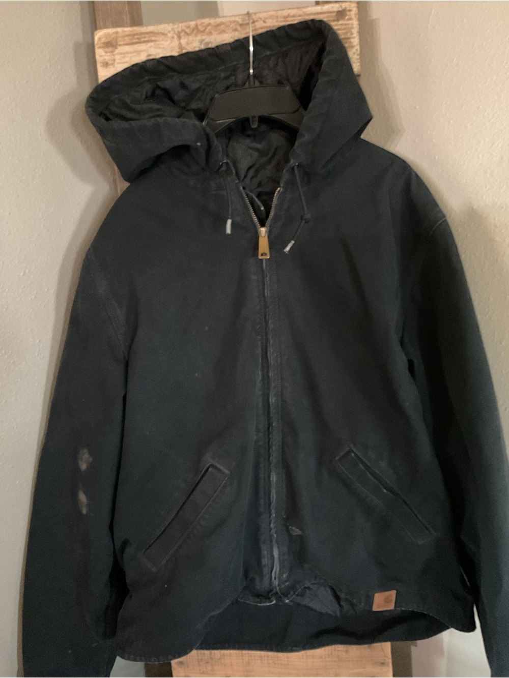 Carhartt Black Hooded Canvas Field Jacket
